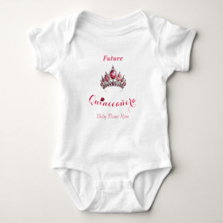 "Future Quinceañera" with Tiara  and Baby Name Bodysuit