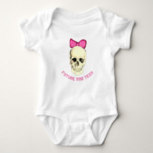 "Future Rad Tech" skull with ribbon Baby Bodysuit