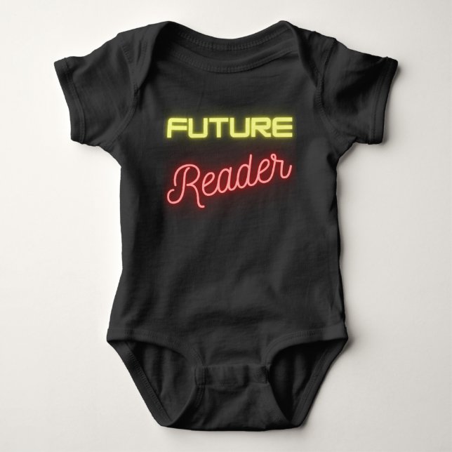 Future Reader Yellow Red Baby Bodysuit (Front)