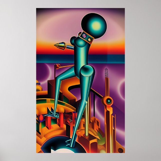 Future Restitution - Ken Gauge Surreal Art Poster (Front)