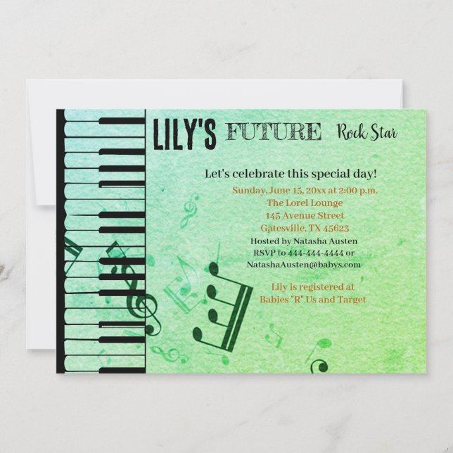 Future Rock Star Baby Shower Invitation (Front)