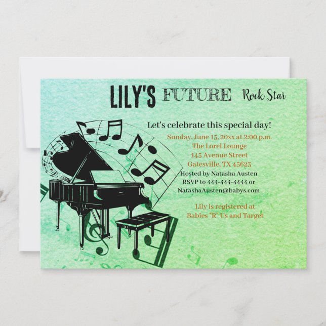 Future Rock Star Baby Shower Invitation (Front)