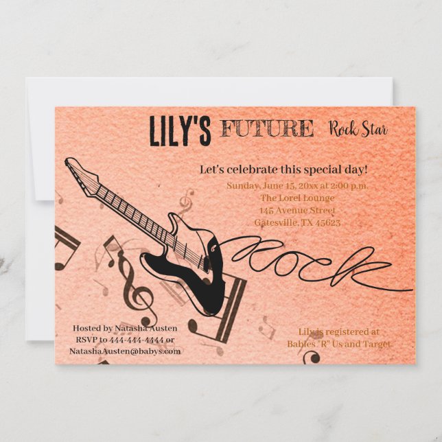 Future Rock Star Baby Shower Invitation (Front)