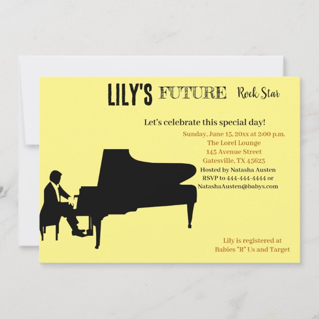 Future Rock Star Baby Shower Invitation (Front)