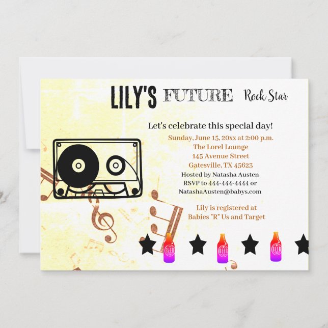 Future Rock Star Baby Shower Invitation (Front)