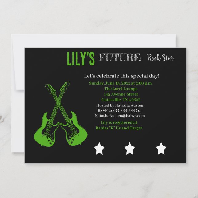 Future Rocker Baby Shower Invitation (Front)