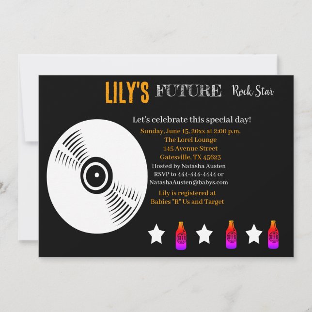 Future Rocker Baby Shower Invitation (Front)