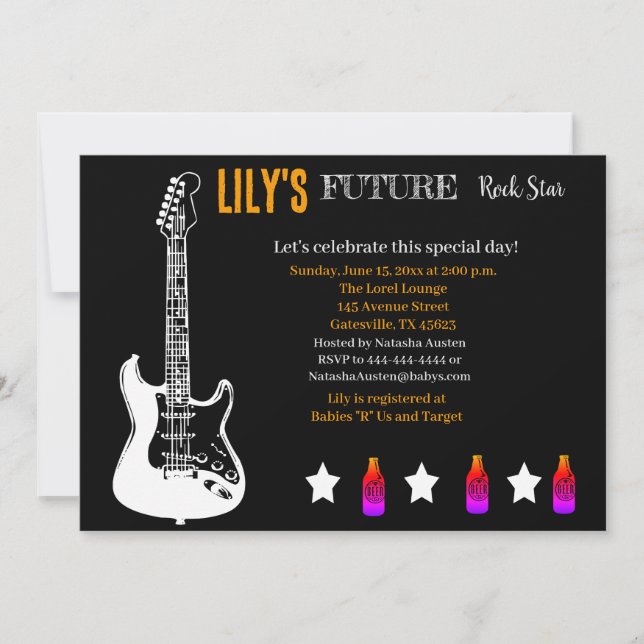 Future Rocker Baby Shower Invitation (Front)