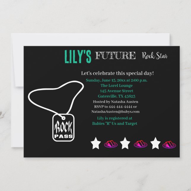 Future Rocker Baby Shower Invitation (Front)