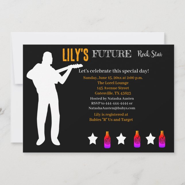 Future Rocker Baby Shower Invitation (Front)