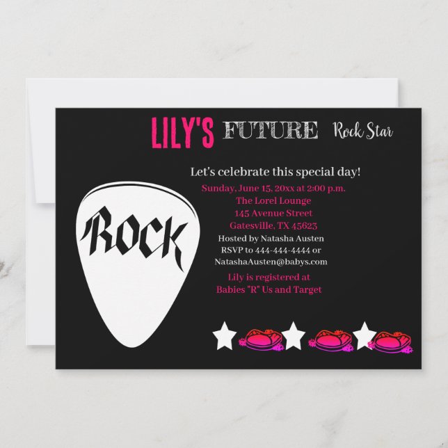 Future Rocker Baby Shower Invitation (Front)