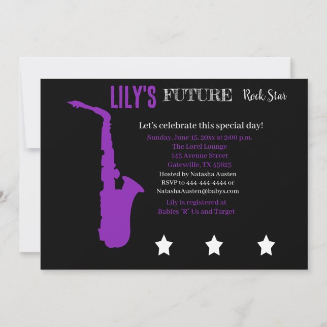 Future Rocker Baby Shower Invitation (Front)