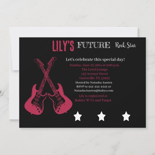 Future Rocker Baby Shower Invitation (Front)