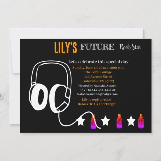 Future Rocker Baby Shower Invitation (Front)