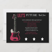 Future Rocker Baby Shower Pink Invitation