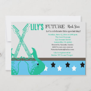 Future Rocker Baby Shower Seagreen Invitation