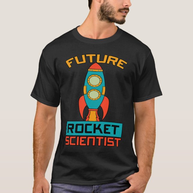 Future Rocket Scientist Baby Spaceship Planets Spa T-Shirt (Front)