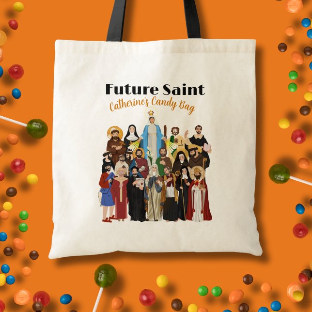 Future Saint Halloween All Saints Candy Tote Bag (Candy Tote Bag for All Saints Parties and Trick-or-Treating)