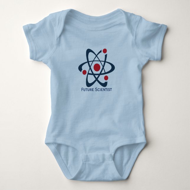 Future Scientist Atom Design Baby Clothing Bodysuit (Front)