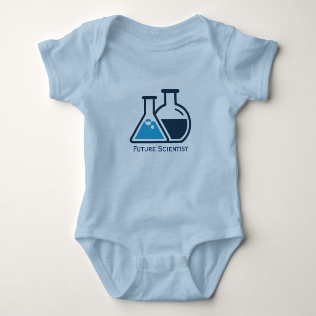 Future Scientist Beakers Design Baby Clothing Baby Bodysuit (Front)