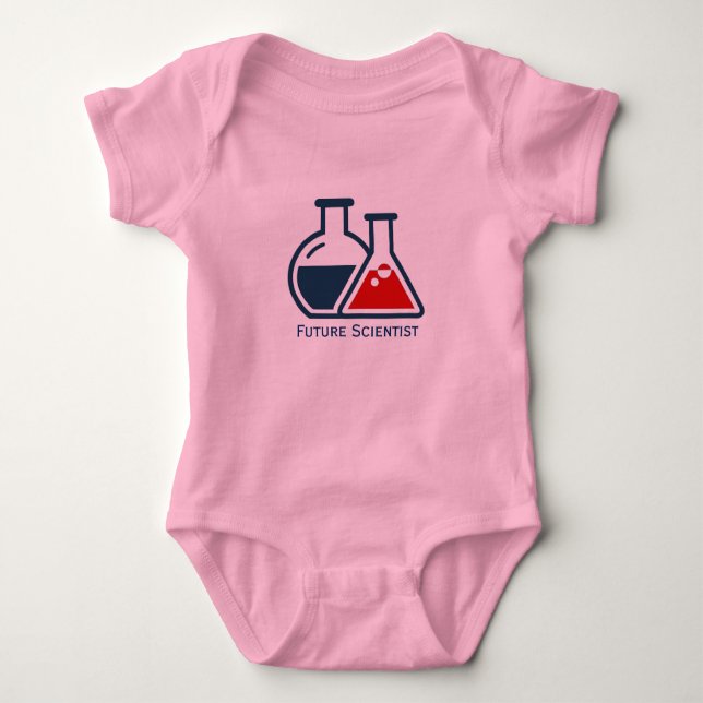 Future Scientist Beakers Design Baby Clothing Baby Bodysuit (Front)