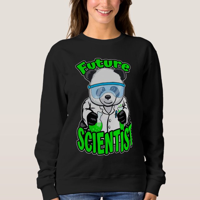 Future Scientist Cute Panda Bear Stem Science Geek Sweatshirt (Front)