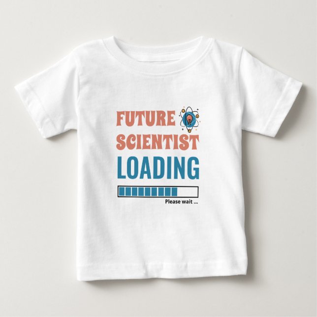 Future Scientist Loading Funny Personalised Unisex Baby T-Shirt (Front)