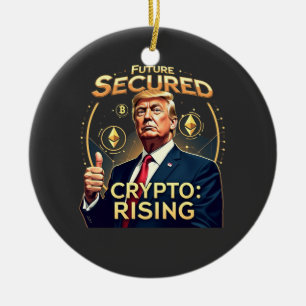 Future Secured Crypto Rising Trump Inaguration Day Ceramic Tree Decoration