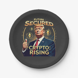 Future Secured Crypto Rising Trump Inaguration Day Paper Plate