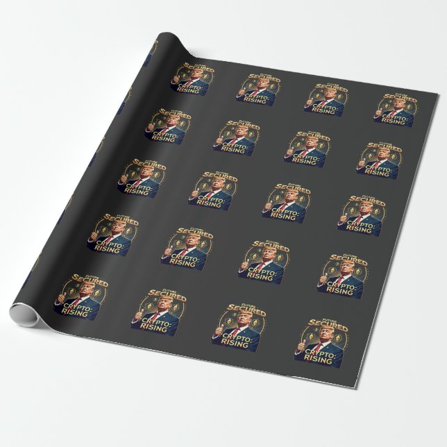Future Secured Crypto Rising Trump Inaguration Day Wrapping Paper (Unrolled)