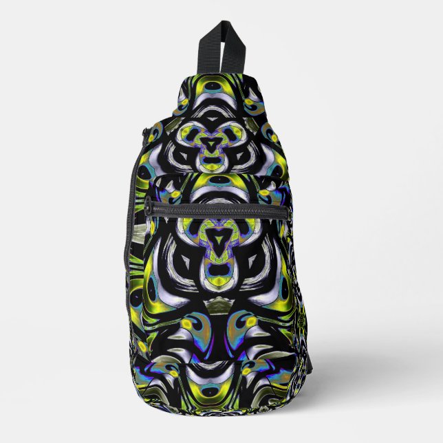 Future Shapes Metallic Yellow Prism Sling Bag (Front)
