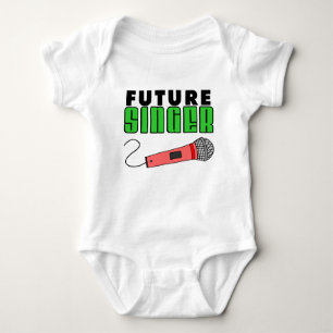 Future Singer Pink Microphone Baby Bodysuit