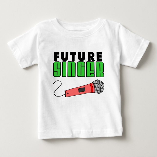 Future Singer Pink Microphone Baby T-Shirt (Front)