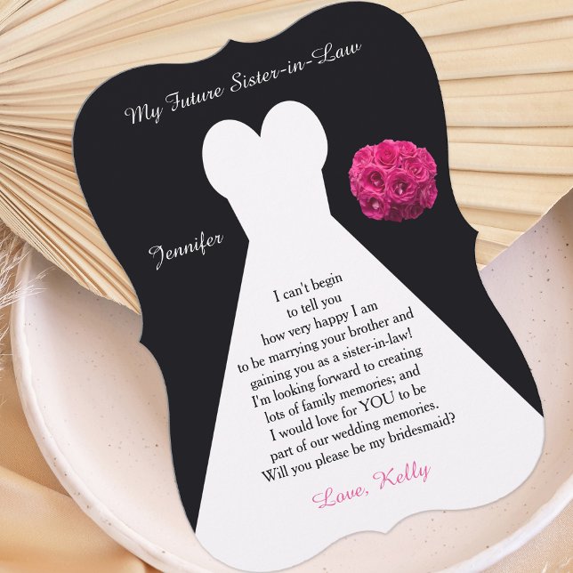 Future Sister in Law Bridesmaid Poem Request Gown Invitation (Creator Uploaded)