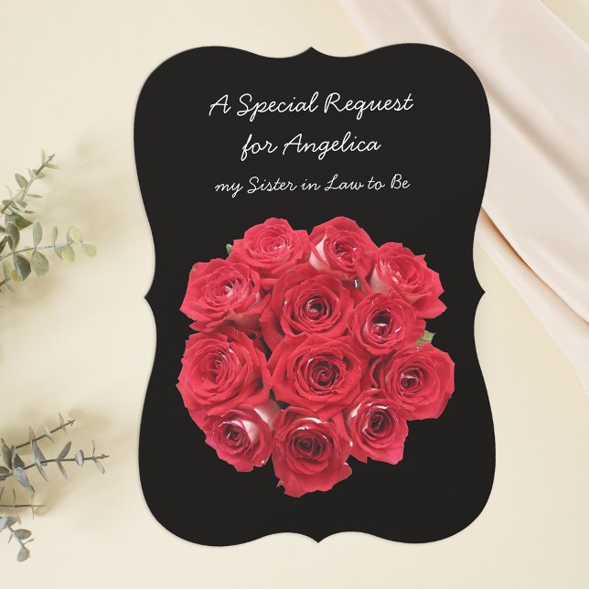 Future Sister in Law Bridesmaid Red Roses Invitation (Creator Uploaded)