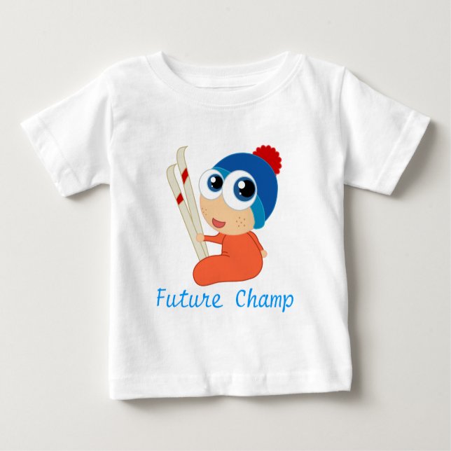 Future Ski Champ Baby Tee Shirt (Front)