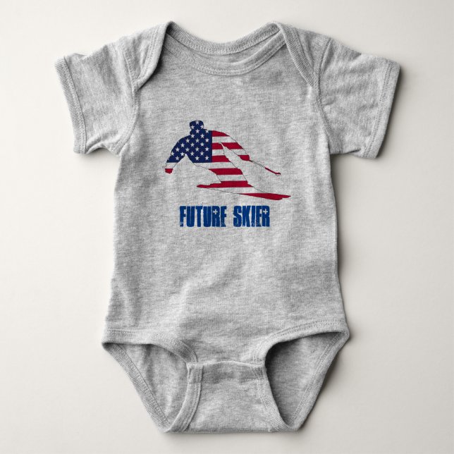 Future Skier Body Baby Bodysuit (Front)