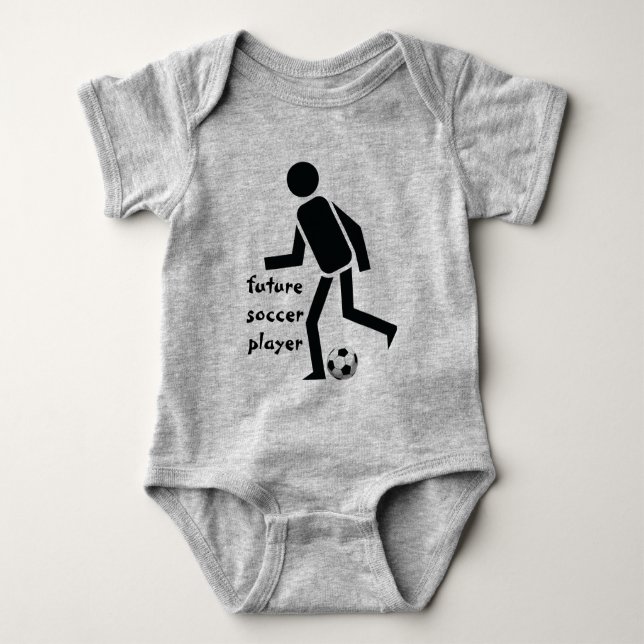 Future soccer player and ball custom baby bodysuit (Front)