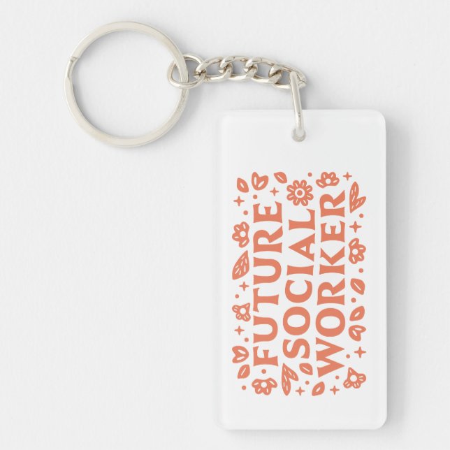 Future social worker girl aesthetic key ring (Front)
