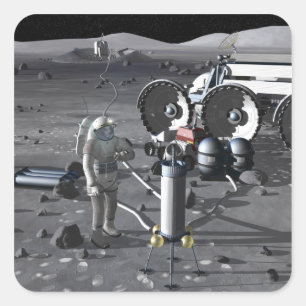 Future space exploration missions 2 square sticker