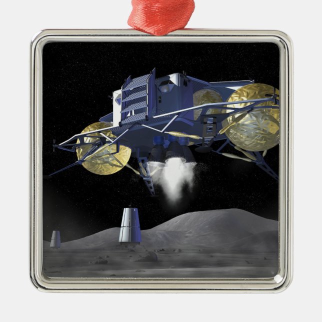 Future space exploration missions 4 metal tree decoration (Front)