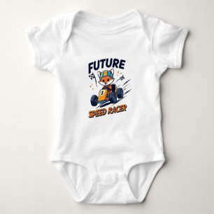 Future Speed Racer Cute Go-Kart & Baby Fox Racing Bodysuit