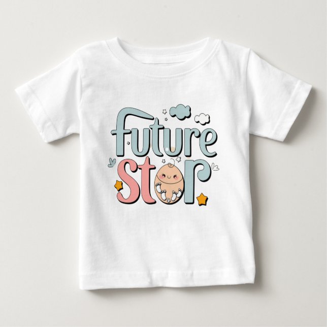 Future Star - Cute Baby Footprints T-Shirt (Front)