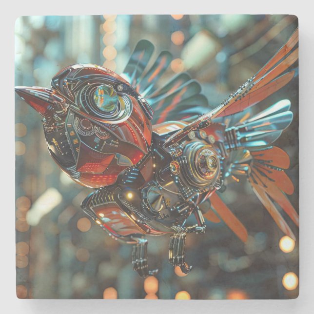 Future super powered electronic sparrow stone coaster (Front)