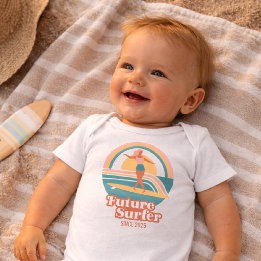 Future Surfer Baby Bodysuit Retro Beach Romper