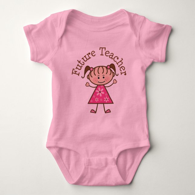 Future Teacher Stick Figure Baby Bodysuit (Front)