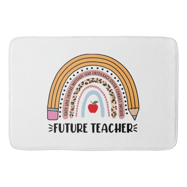Future Teacher, Teacher In Progress, 1st Grade Tea Bath Mat (Front)