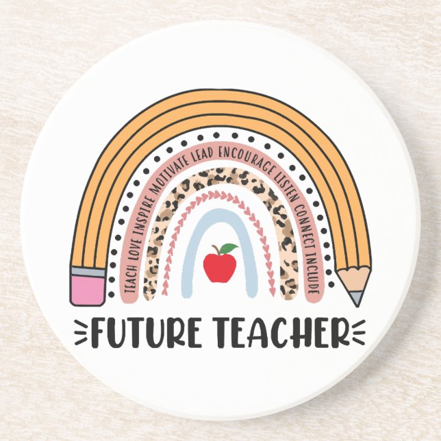 Future Teacher, Teacher In Progress, 1st Grade Tea Coaster (Front)