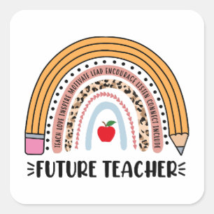 Future Teacher, Teacher In Progress, 1st Grade Tea Square Sticker