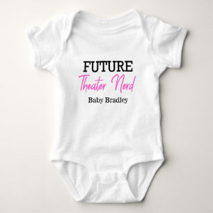 Future Theatre Nerd Pink Personalised Baby Bodysuit
